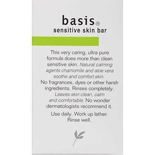Basis Sensitive Skin Bar Soap – Cleans and Soothes with Chamomile and Aloe Ve…