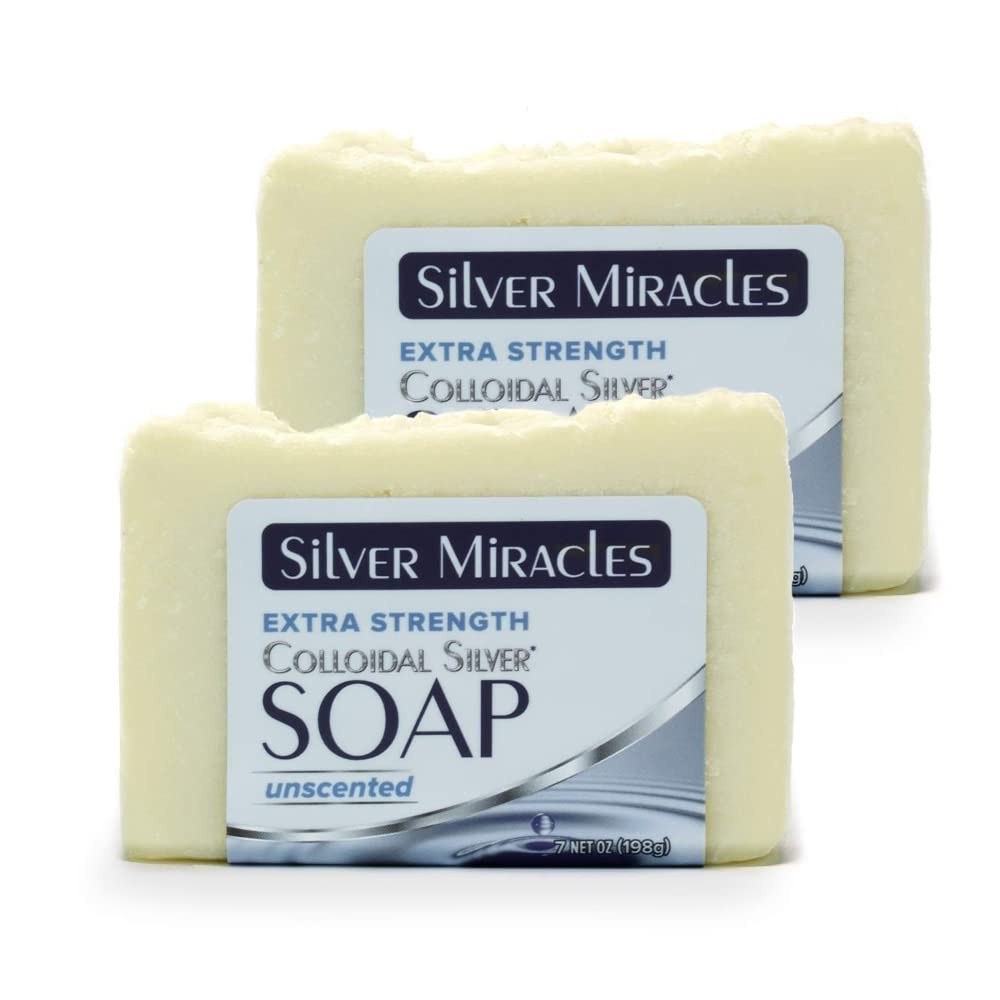 Organic Colloidal Silver Soap – Extra Strength, 7oz Bars – Handmade & Unscented