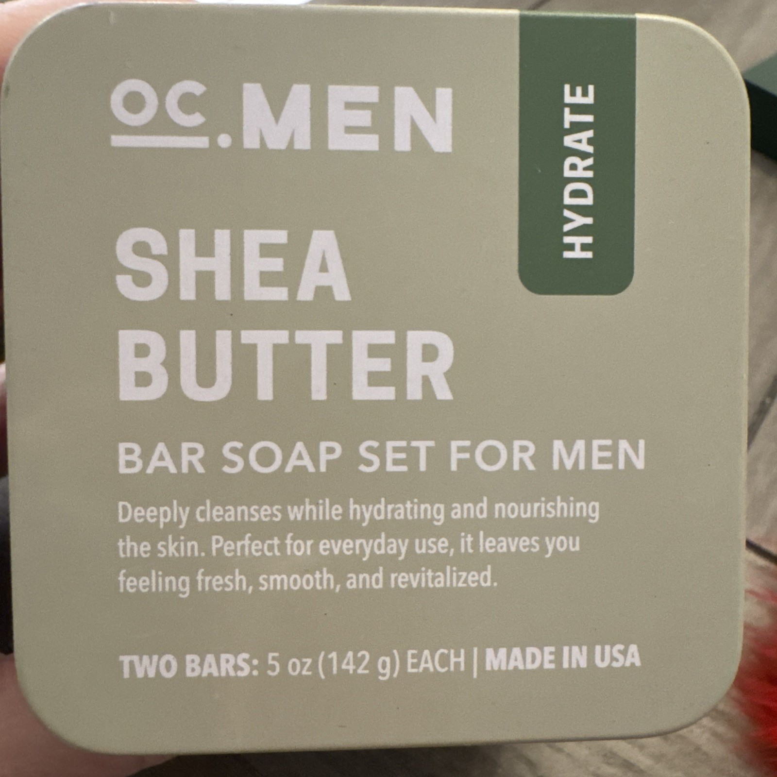 2 Pack OC. Men ~ Shea Deep Moisture Hydrate Bar Soap 5oz Each