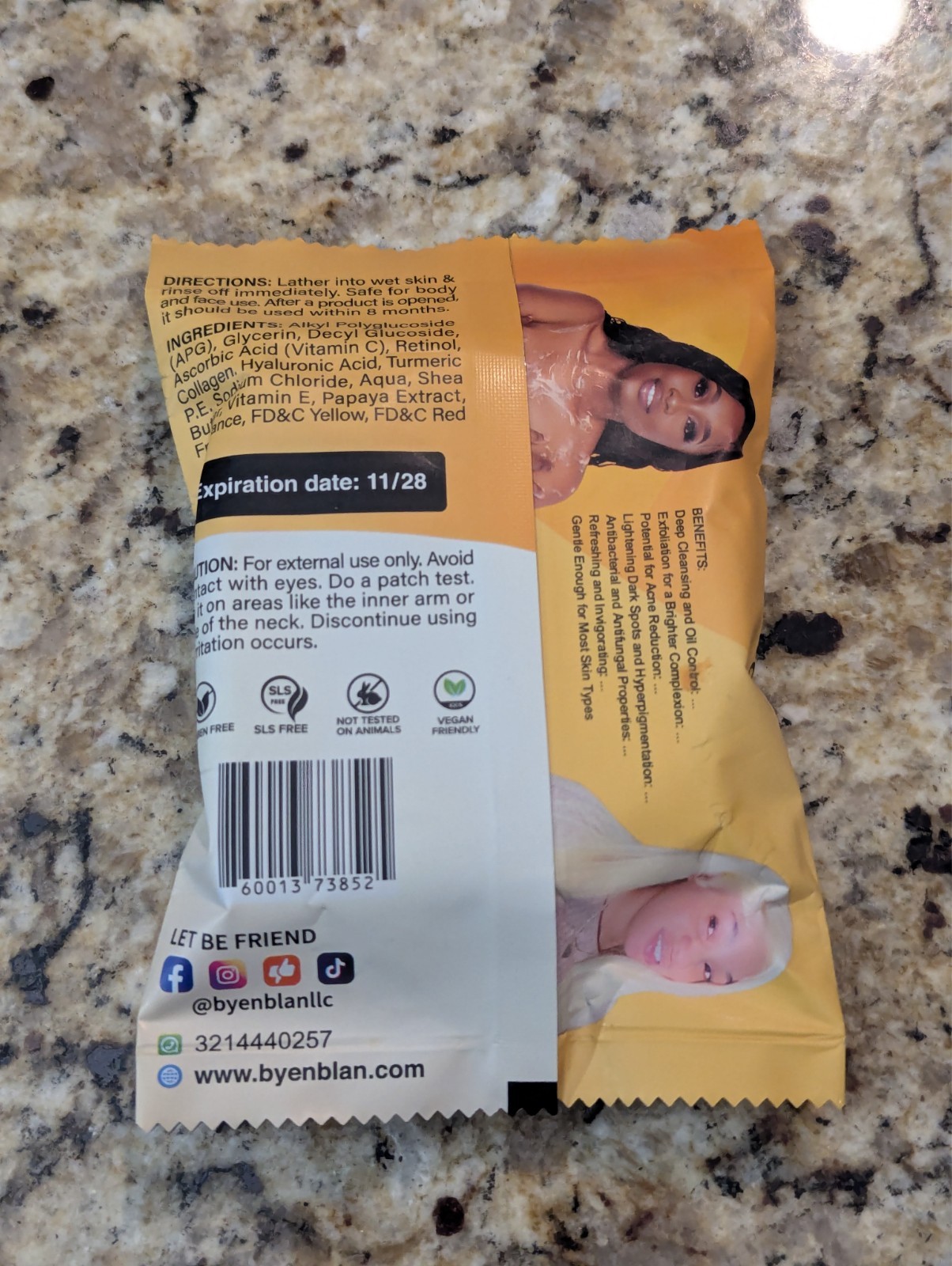 Byenblan Lemon Face & Body Soap 4 oz exp: 11/2028