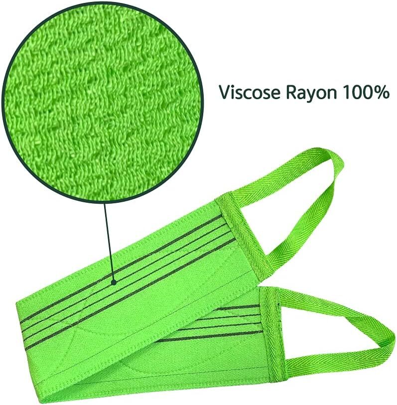 x (3 pcs) Long Exfoliating Back about 80 x 9 (cm) / 31′ x 3.6′, Green