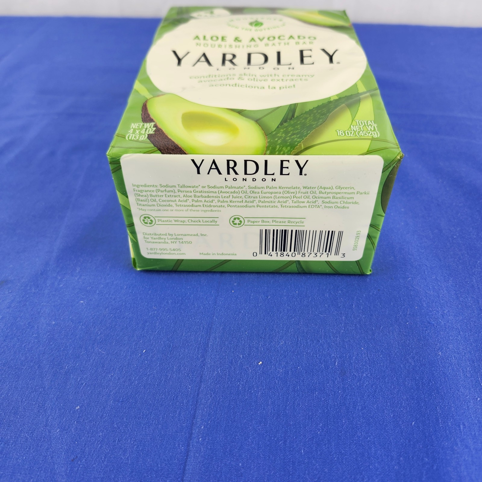 4 Yardley London Nourishing Bath Soap Bar Aloe & Avocado Conditions Skin with C