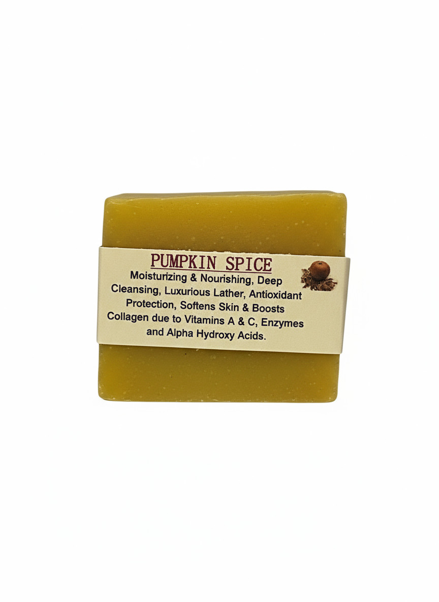 Handmade Pumpkin Spice Bar Soap (Alpha Hydroxy Acids, Vegan), Great Lather!