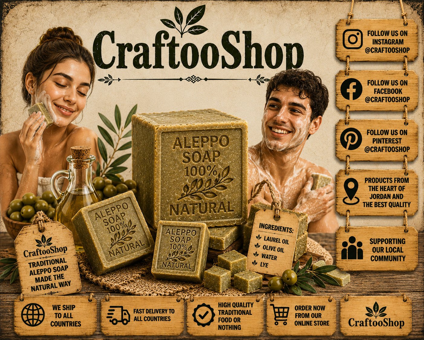 1x Piece Natural Soap, Laurel Pure Organic Healthy, Vintage Cosmetic Soap
