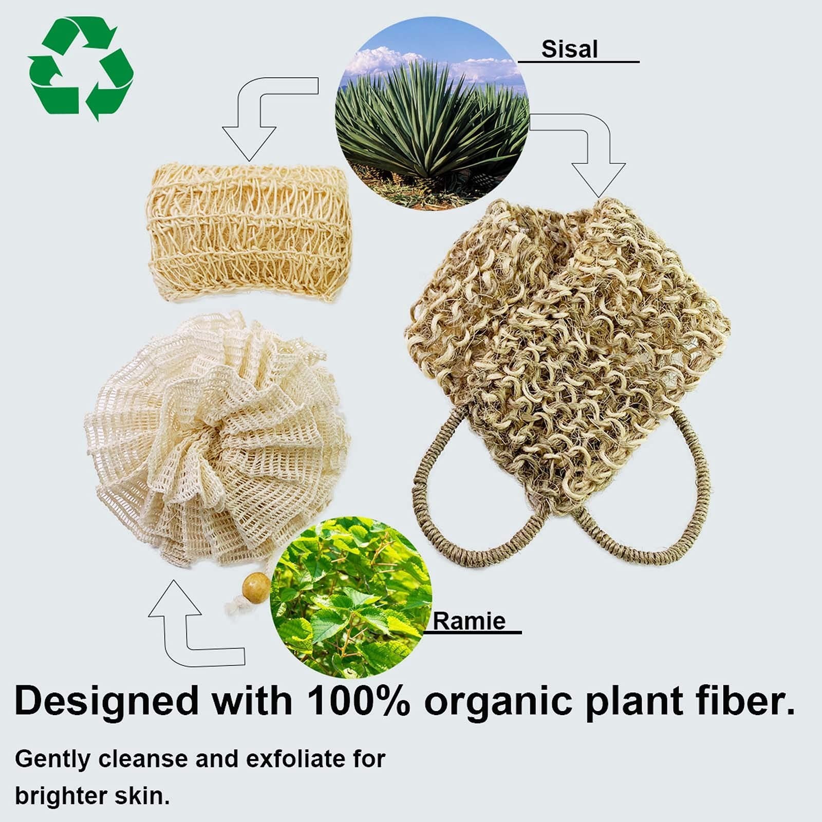 PPHAO – Natural Loofah – Loofah Sponge with Handle – Bath Scrubber for Body -…