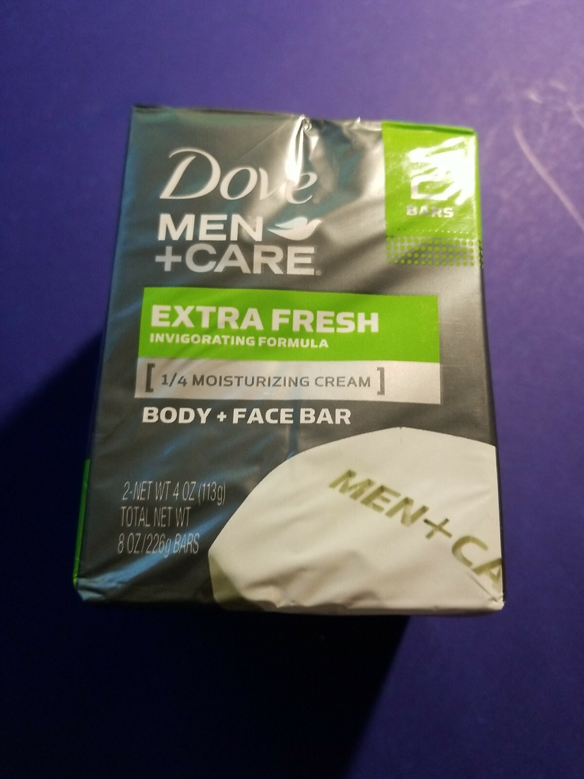 2Pk Dove Men+Care “Extra Fresh” Body and Face Bar (1/4 Moisturizing Cream )