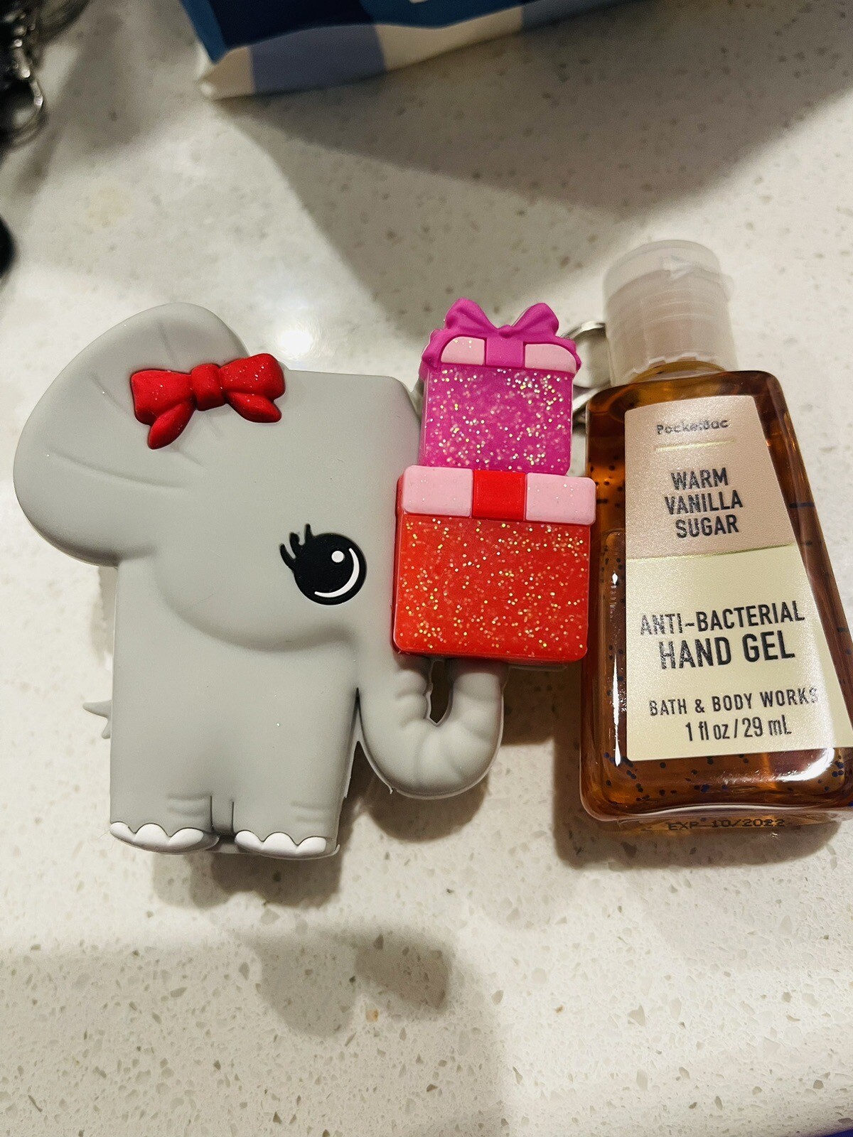 New Bath & Body Works Pocket Bac Holder Elephant Plain With Sanitizer Gel