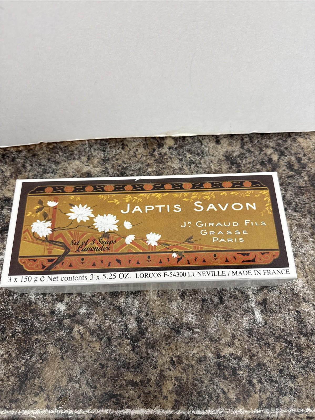 VTG JAPTIS SAVON 3x150GR ( 5.25OZ) LAVENDER SOAP PARIS FRANCE New Sealed