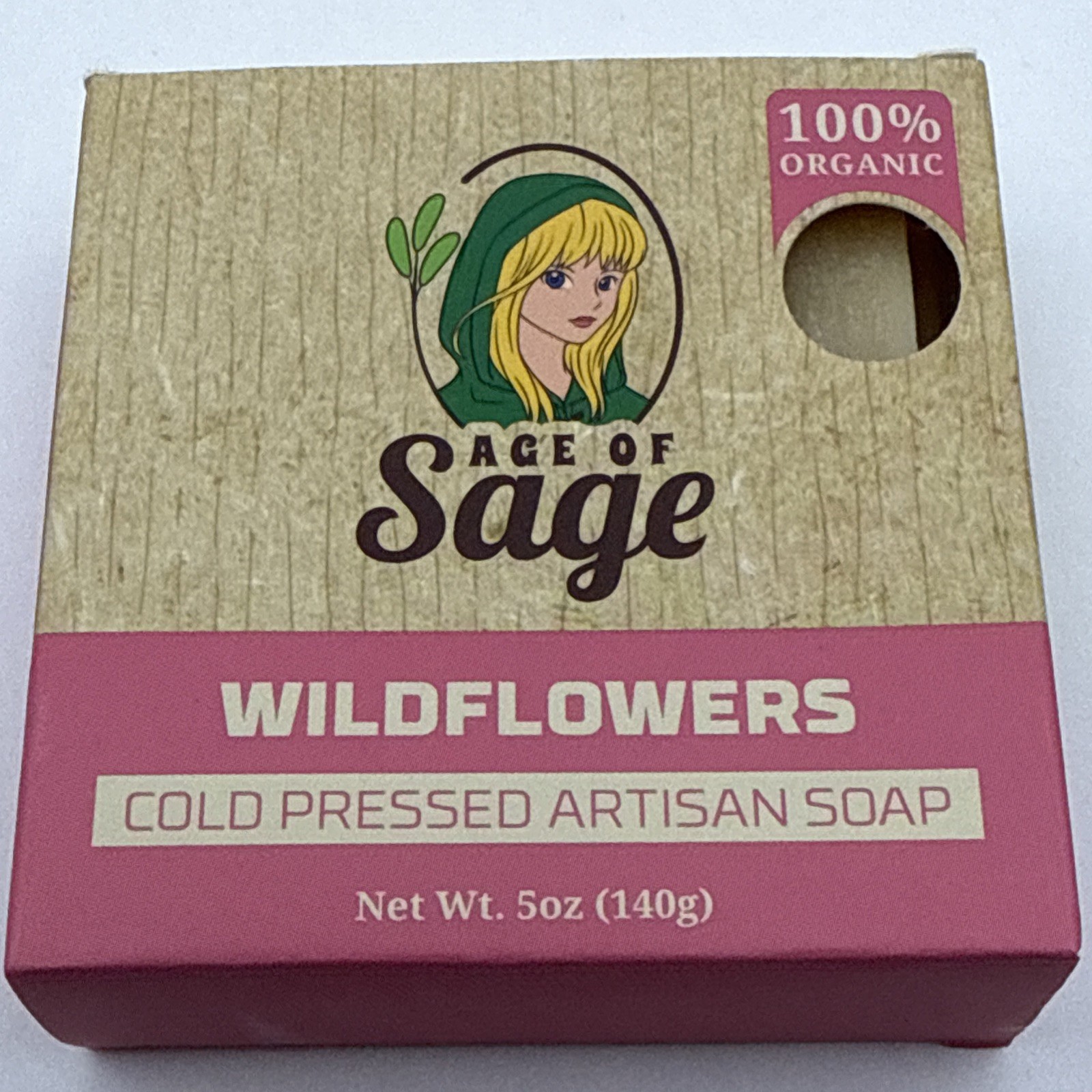 Age Of Sage Wildflowers 100% Organic Cold Pressed Artisan Soap Handmade 5 Oz