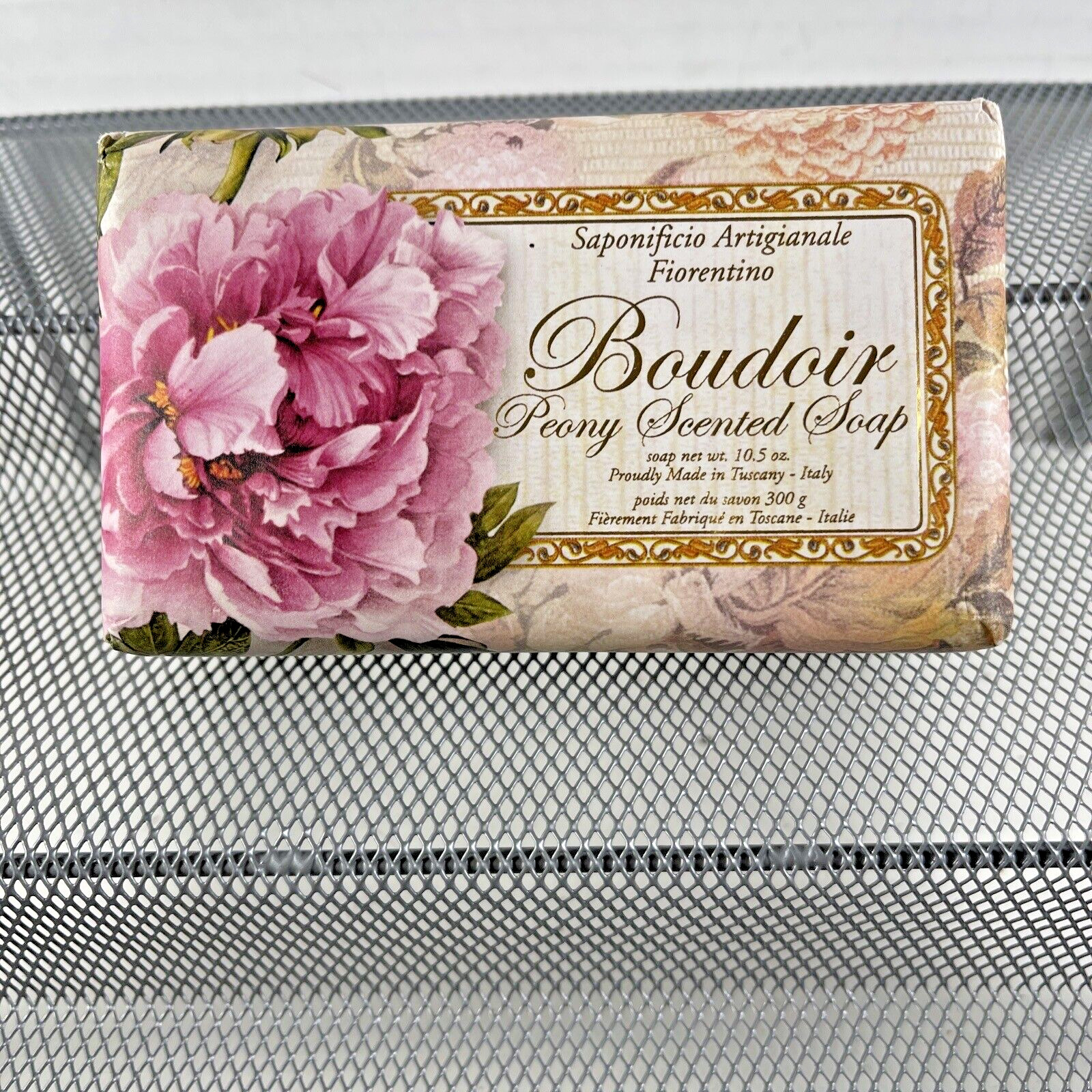 NEW Saponificio Artigianale Florentino Boudoir Peony Scented Soap Bar 10.5 Oz.