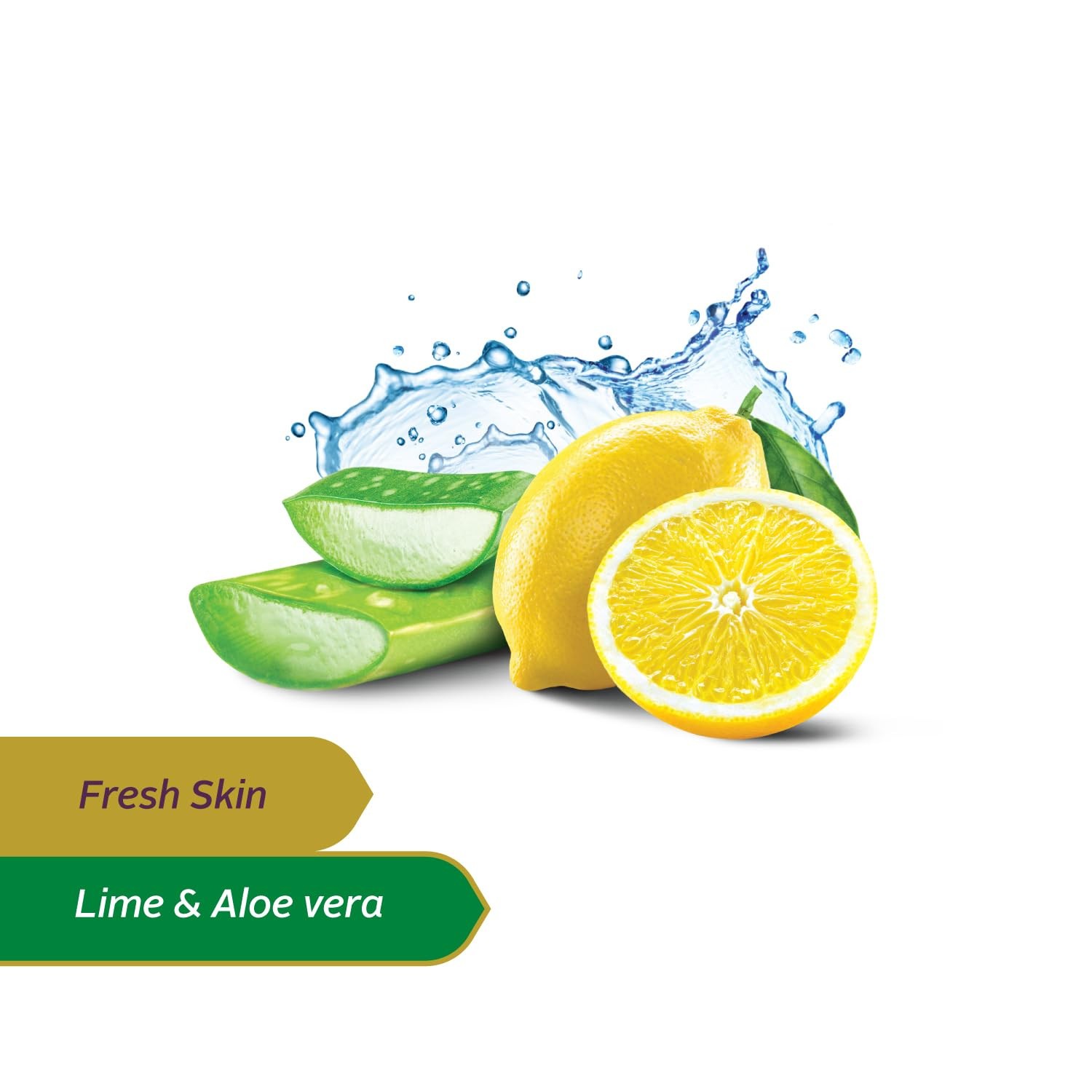 Santoor Fresh Skin Aloe Vera & Lime Bathing Soap 125g, Pack of 4 Nourishing skin
