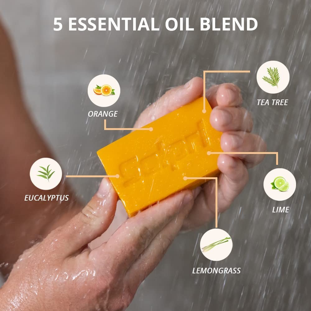 2-Pack Shield Athletic Soap Bar with Tea Tree & Eucalyptus – 4oz for Fresh Feet