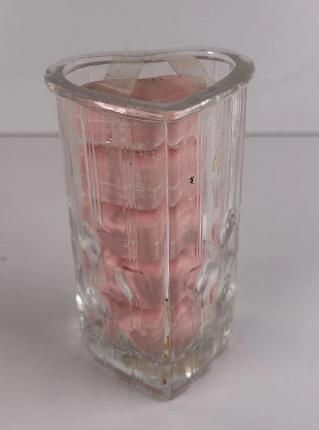 Vintage Avon Fostoria Glass Vase With Five Heart Shaped 1 Oz Soap Bars New 1985