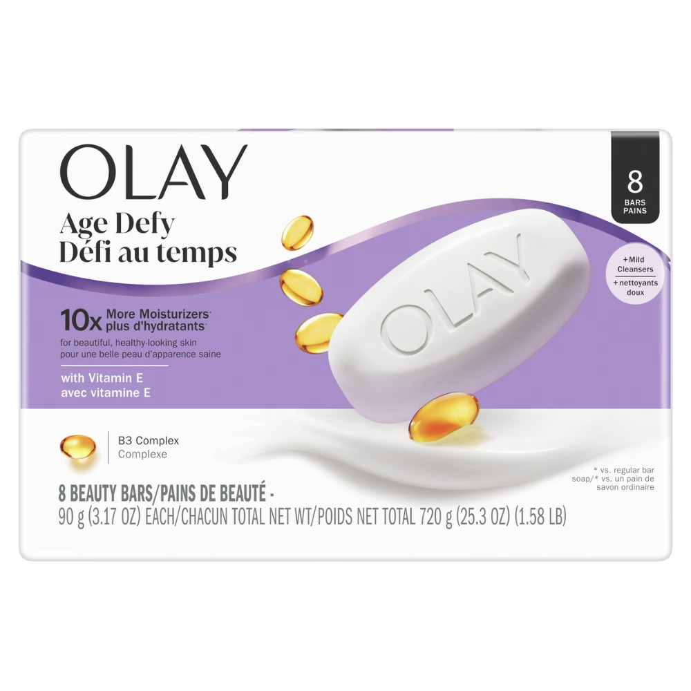3pk Olay Age Defying Bar Soap Vitamin E & B3 (24 Bars Total), 3.17oz Beauty Bar