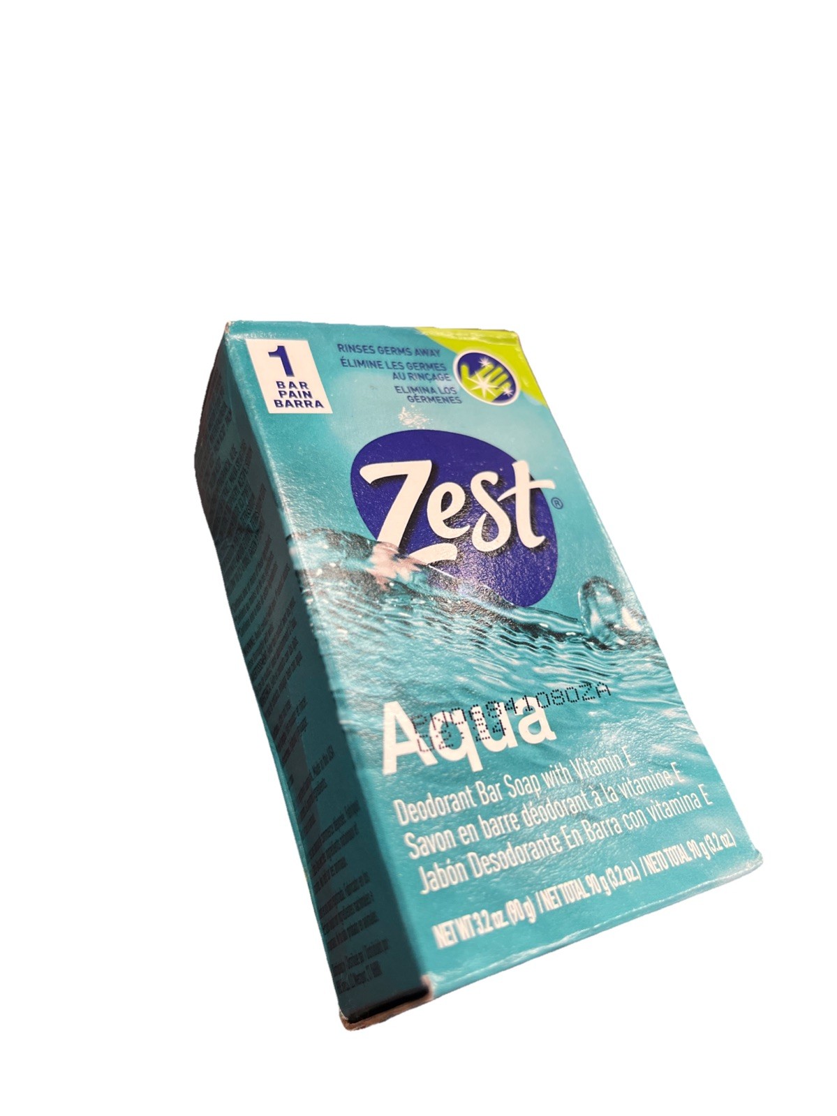 Zest Aqua Deodorant Bar Soap – Moisturizing, Paraben & Phthalate Free – 3.2 oz