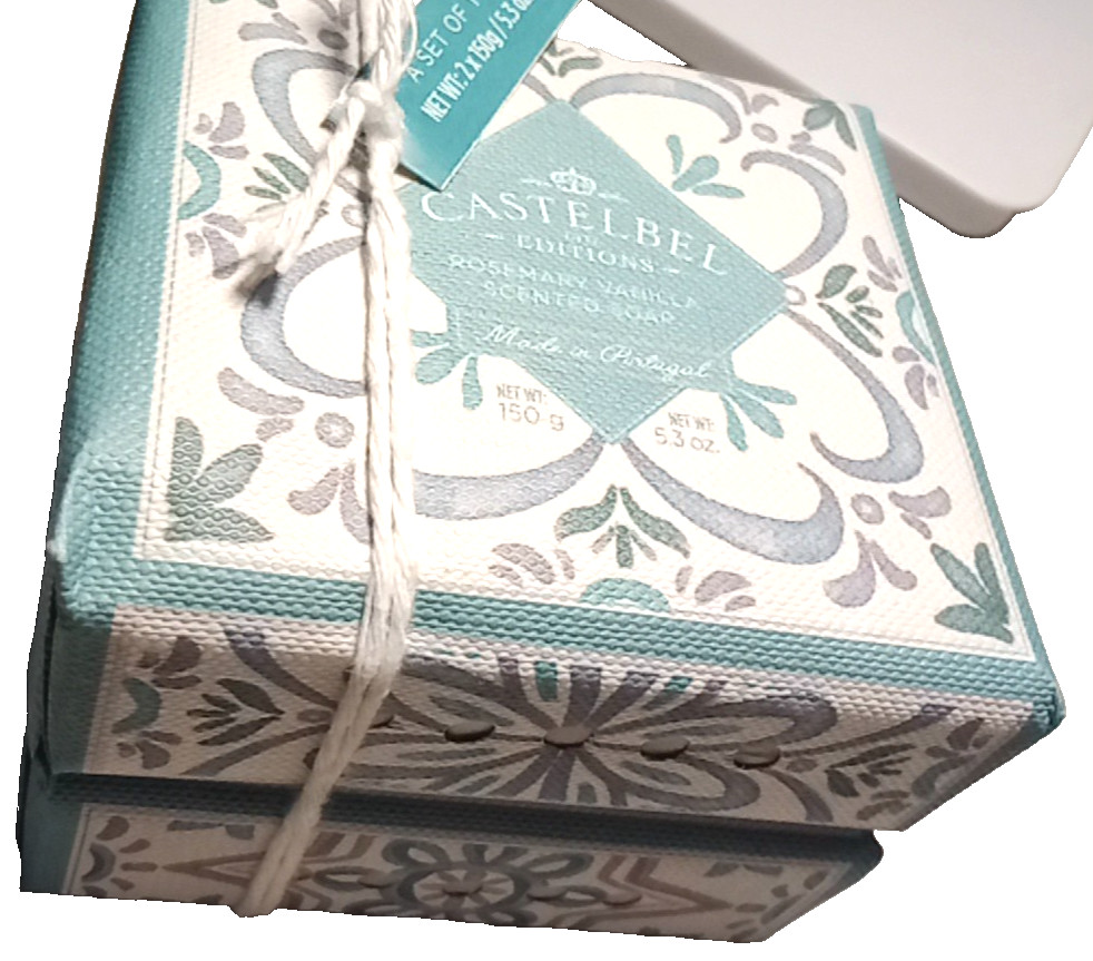 CASTELBEL ‘Rosemary Vanilla’ Set of Two Scented Soaps (2 x 150g) Portugal NWT