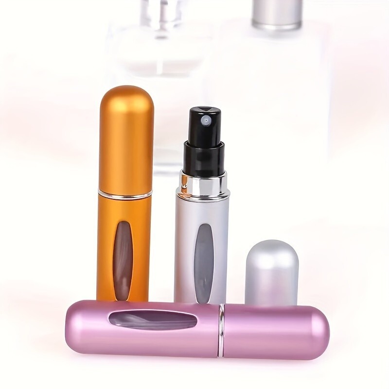 5Pcs Mini Travel Perfume Atomizer Bottle Spray Pump Case Refillable Portable US