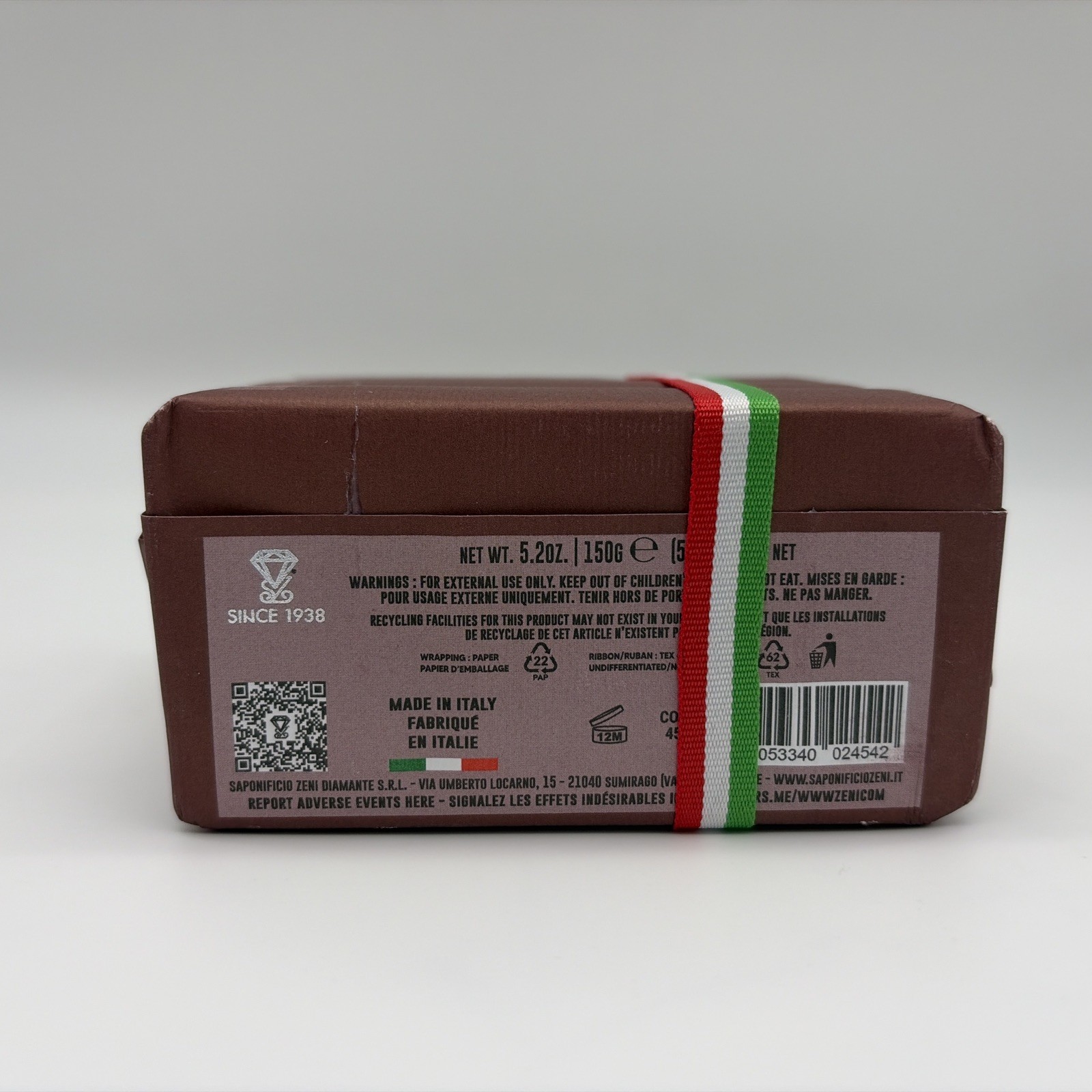 ZENI Bourbon FINE TRIPLE MILLED SOAP BAR (3 BARS ) 5.3OZ EACH MADE IN ITALY New