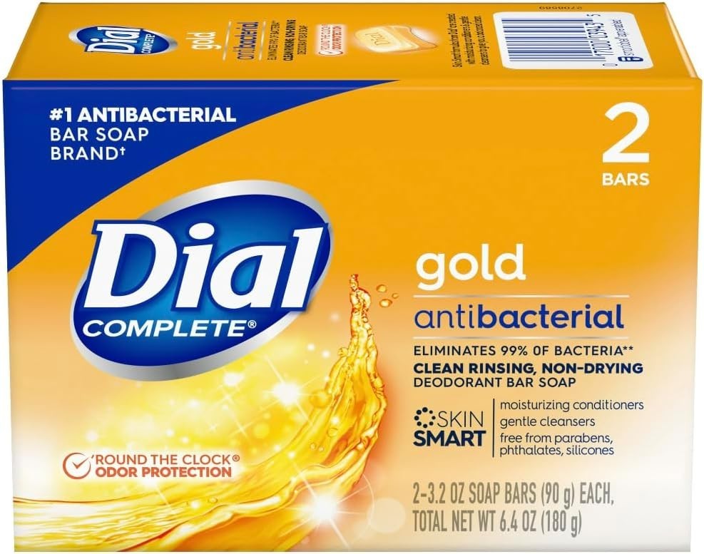 Dial Gold Antibacterial Deodorant Soap 2 Pack Total Net Wt 6.4 oz