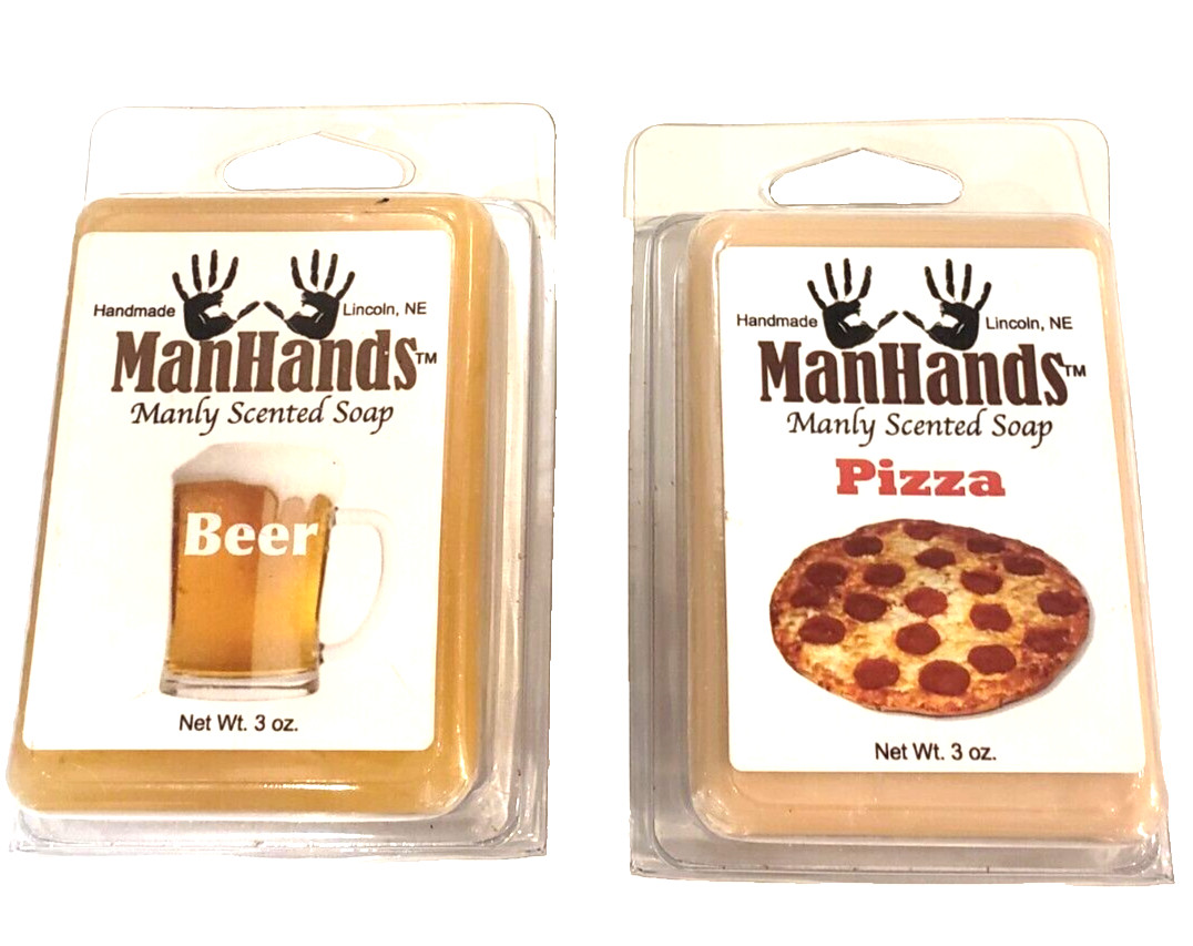 Small Soaps Beer & Pizza 2 Not Tested on Animals by Man Hands 3oz