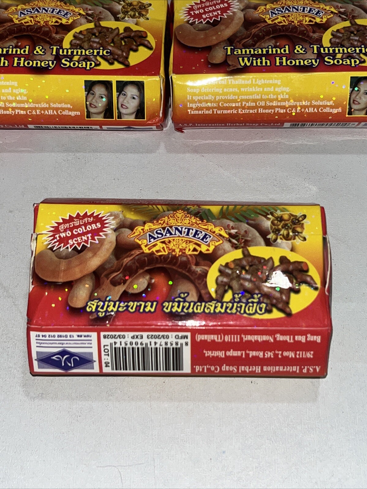 3 New Tamarind B Turmeric With Honey Bar Soap, 125g Each, Damaged Box