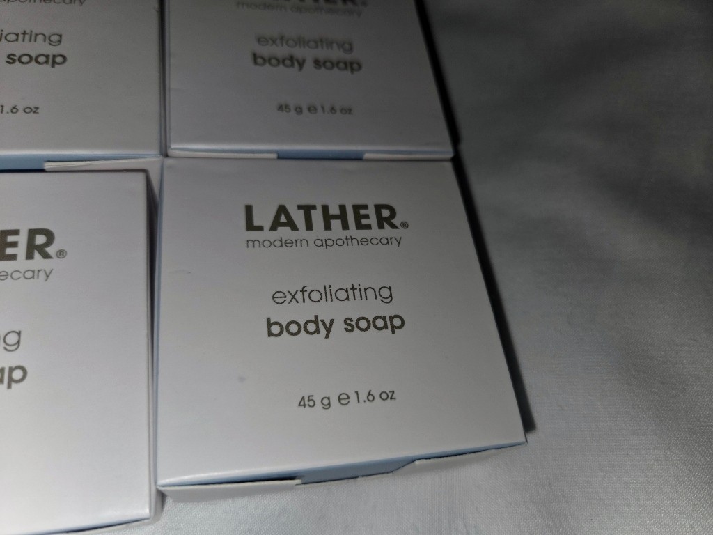 6 Boxes /Bars NEW LATHER Modern Apothecary Exfoliating Body Soap 45 g 1.6 oz