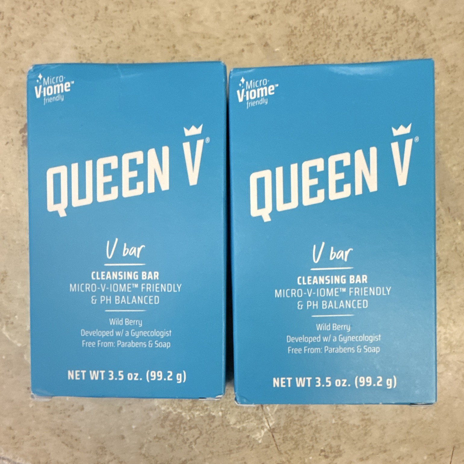 Queen V Cleansing Bar 2 Set V Bars WILD BERRY pH Balanced Soap 3.5oz Sealed NEW