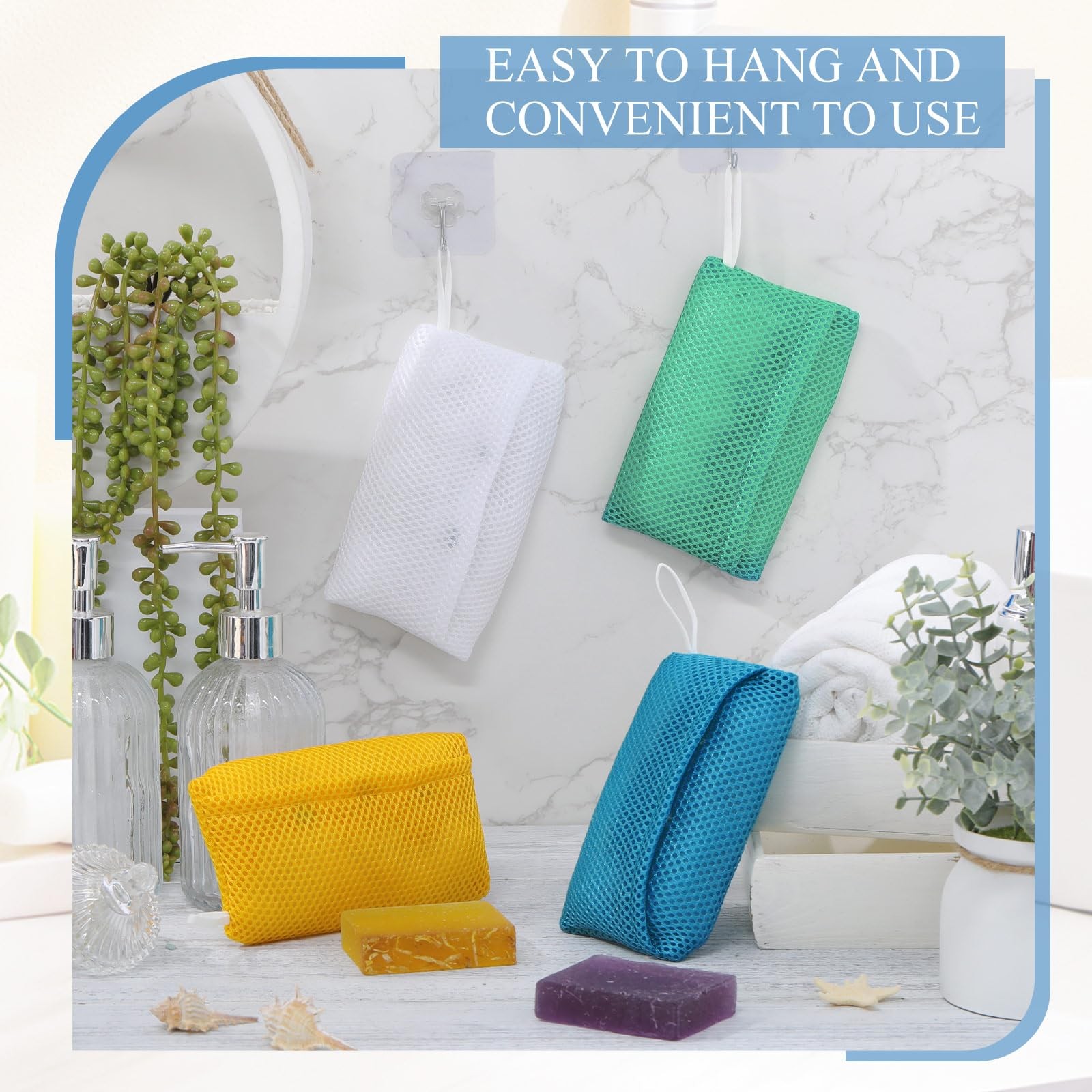 Sunnyray 4 Pieces Soap Saver Pouch for Bar 1 Count (Pack of 4), Multicolor