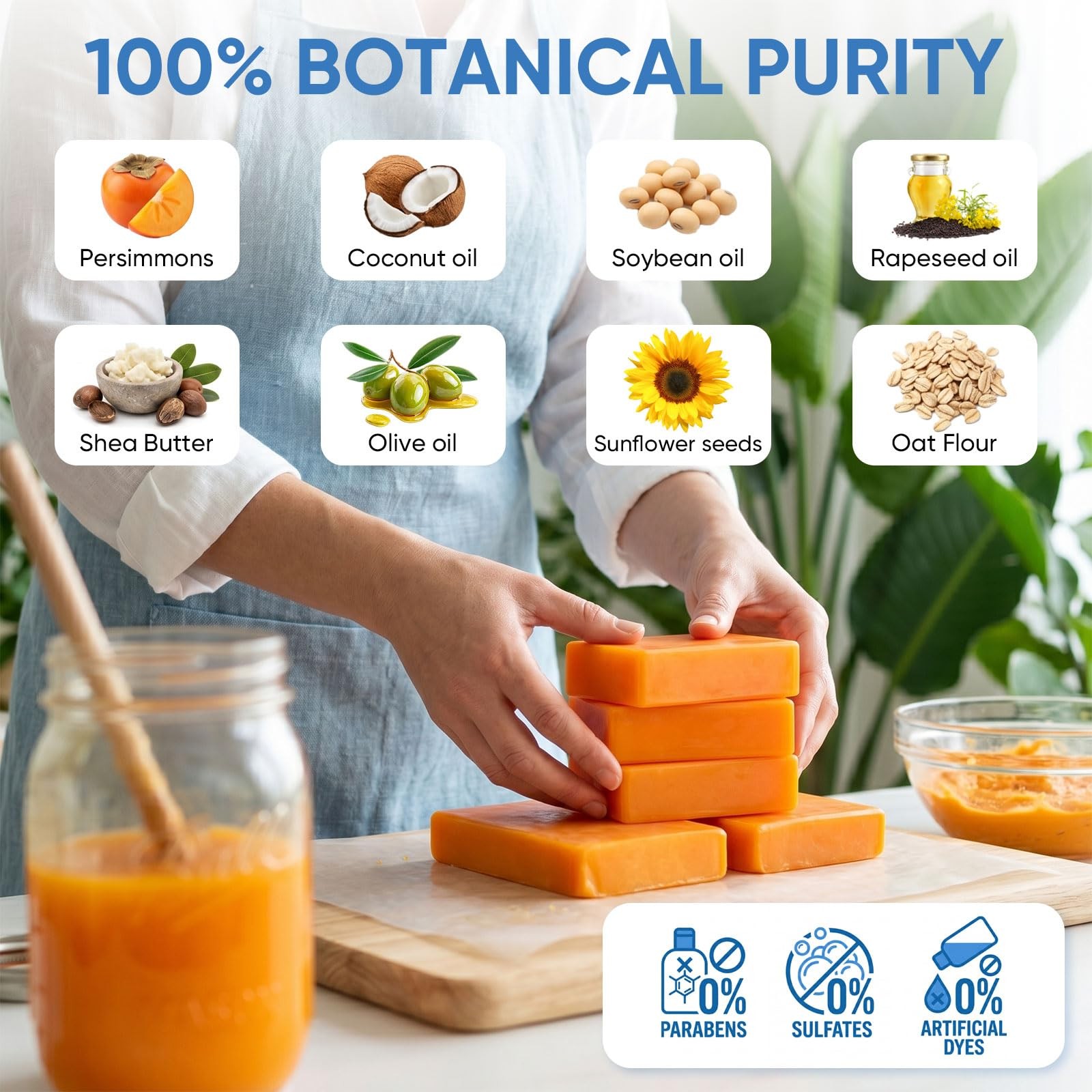 3 PCS Persimmon Soap Bar for Body Odor Control, 0.33 Ounce (Pack of 3)