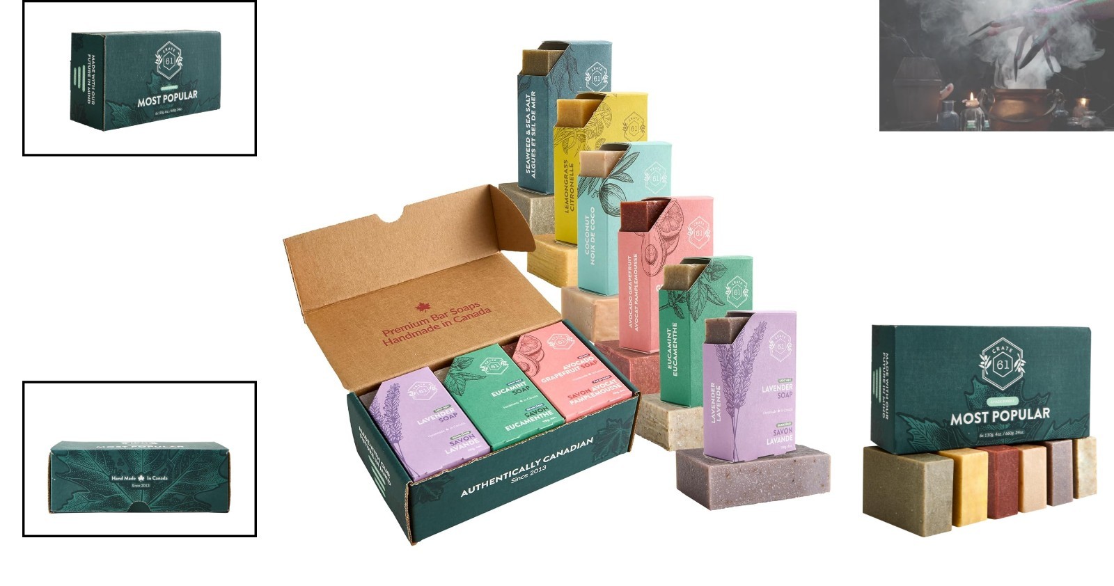 Crate 61 Handmade Natural Bar Soap – Pack of 6, Cold Process, Moisture