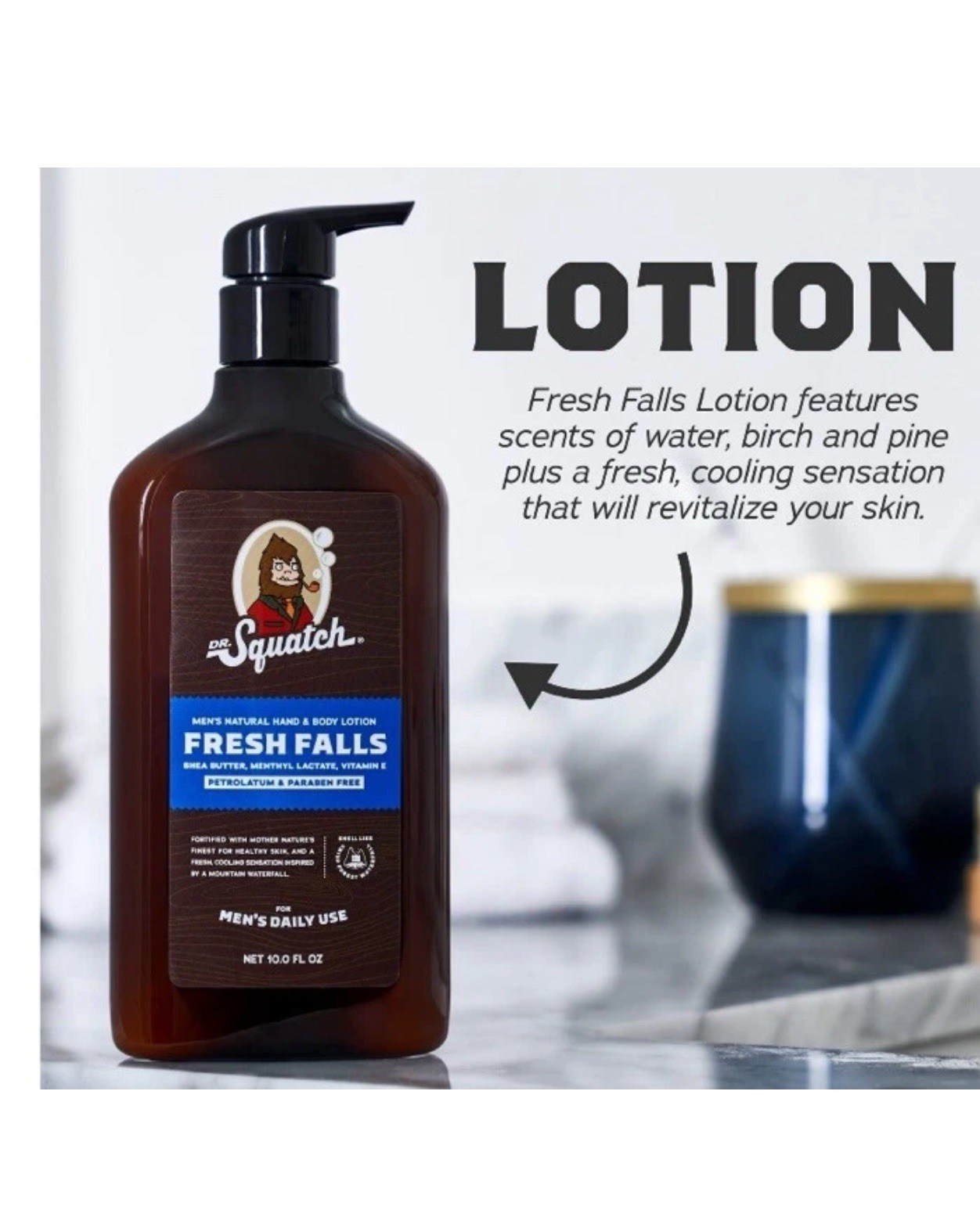 Brand New Dr. Squatch FRESH FALLS Men’s Natural Lotion Made in the USA