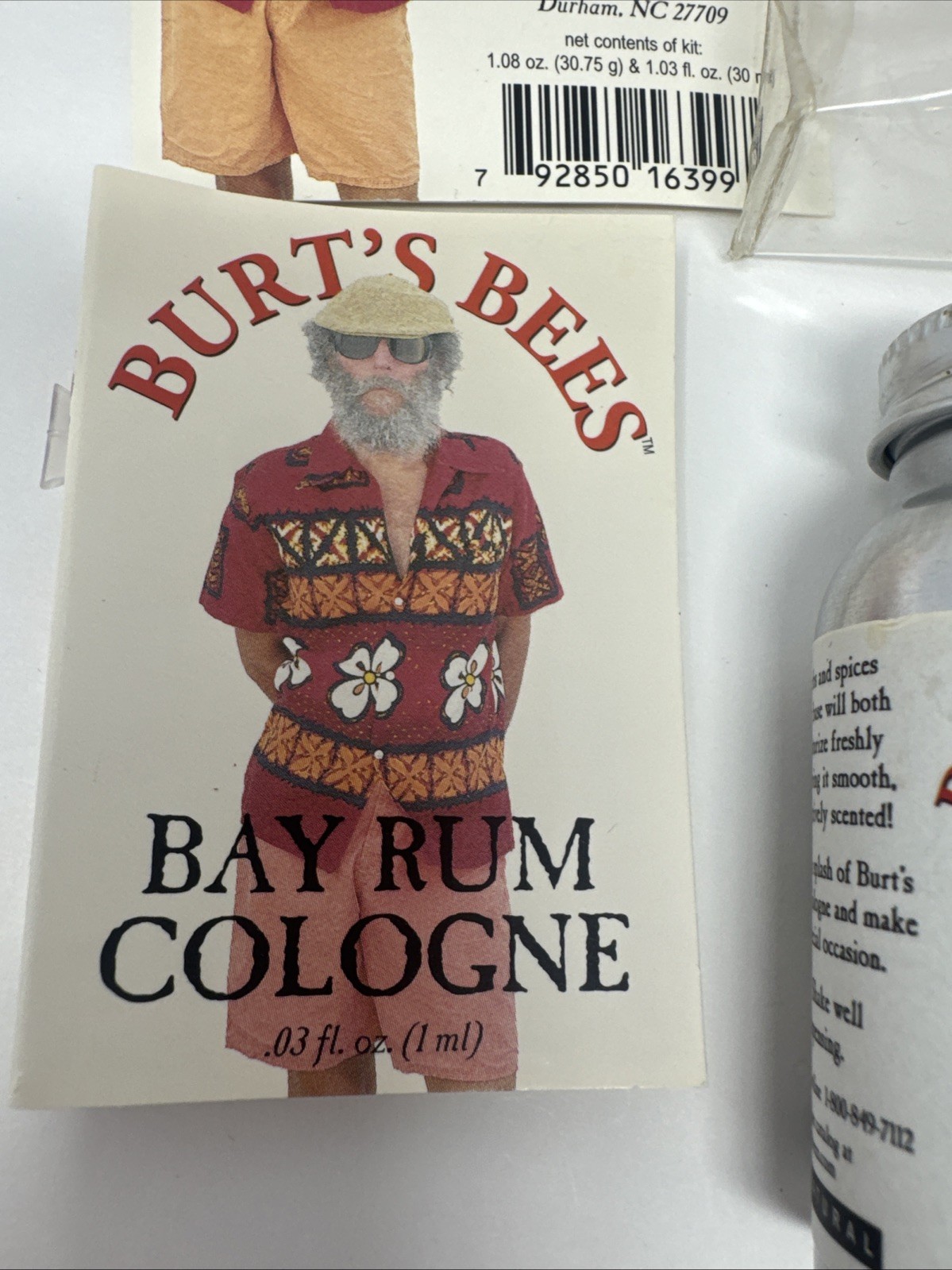 VTG 4pc BURT’S BEES Bay Rum Grooming Kit Travel Size Aftershave Balm Cologne Cre