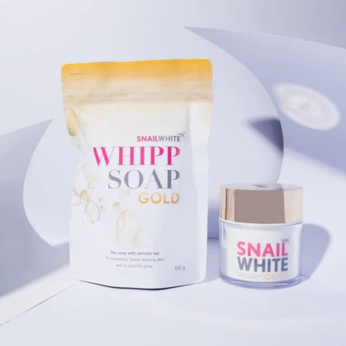 Snail White Whipp Soap Gold & Face Cream Duo Set Brightening Skincare Gift