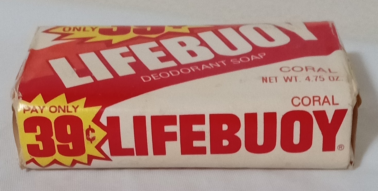 LIFEBUOY Bar Deodorant Soap CORAL 4.75 oz Unused Vintage Lever Bros. Bath Size