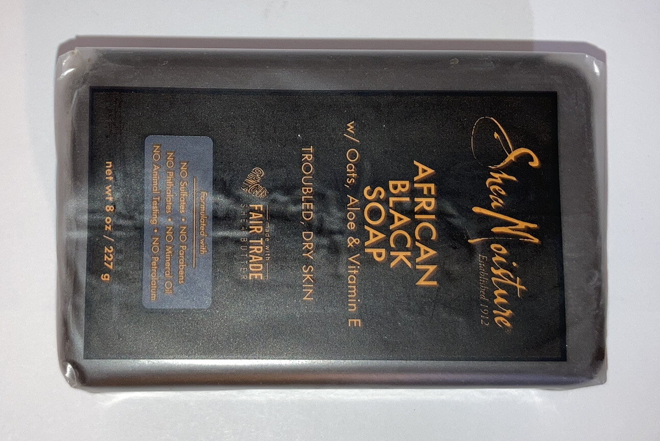 Shea Moisture African Black Bar Soap With Shea Butter, 8 oz Bar