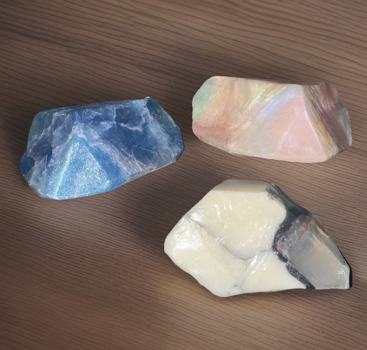 Soap Rockettes Set of 3 NEW Sealed 4oz Ea Rock Soap Rocklets TS Pink Gemstones