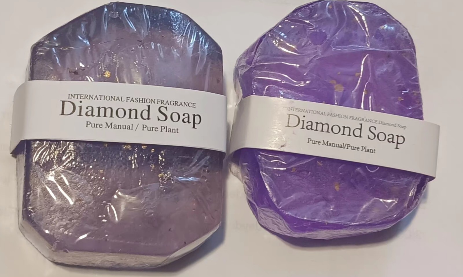 International Fashion Fragrance Diamond Soap 14k Gold Foil Lavender Lot Of 2