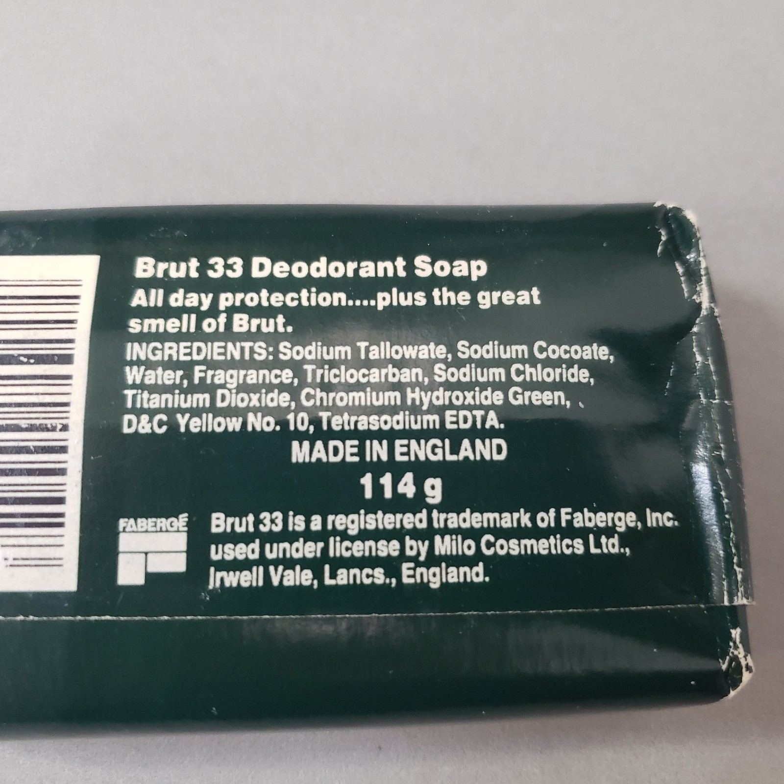 Vintage Faberge Brut 33 Deodorant Soap 4 oz Made in England NOS New in Package