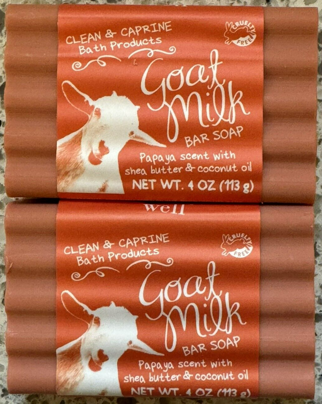 2 4-ounce Bars San Francisco Soap Company Goat Milk Bar Soap – Papaya Scent