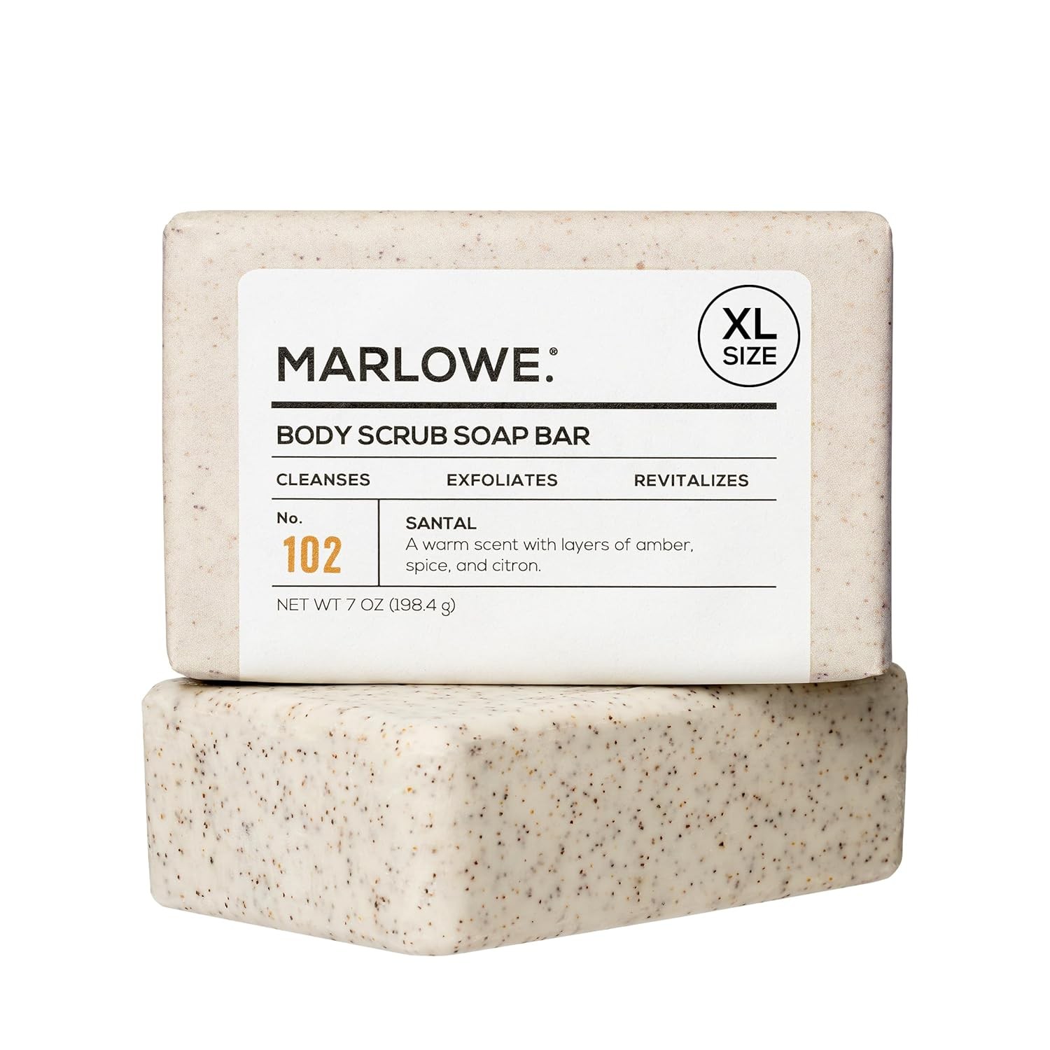 MARLOWE No. 102 Body Scrub Soap 7oz Exfoliating Bar