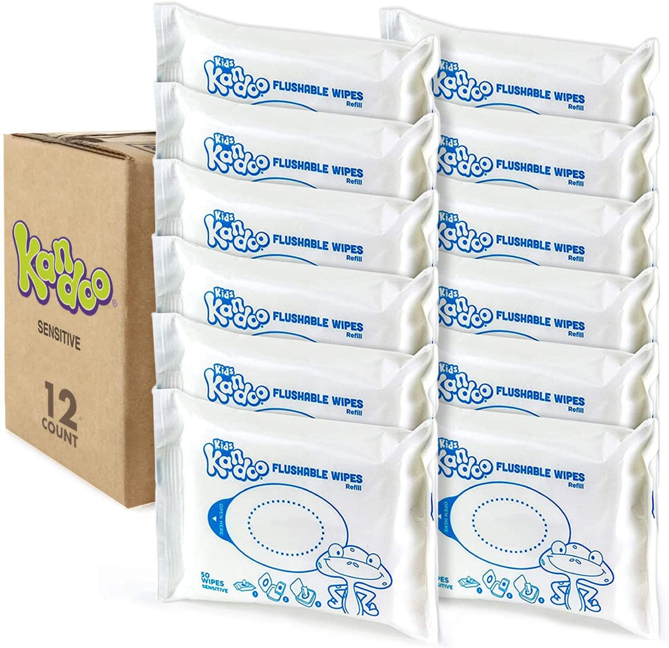 Flushable Wipes for Baby and Kids by , Unscented for Sensitive Skin, Hypoalle…