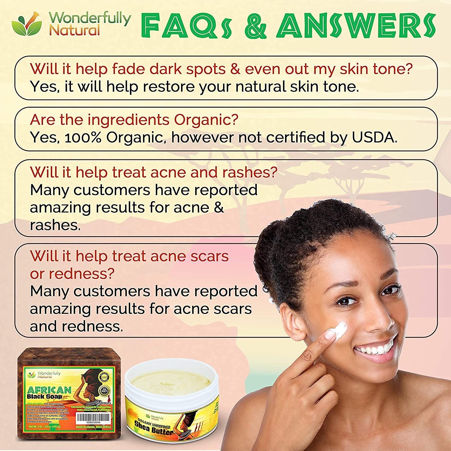 Organic African Black Soap for Acne Dark Spots Hyperpigmentation | Black Owne…