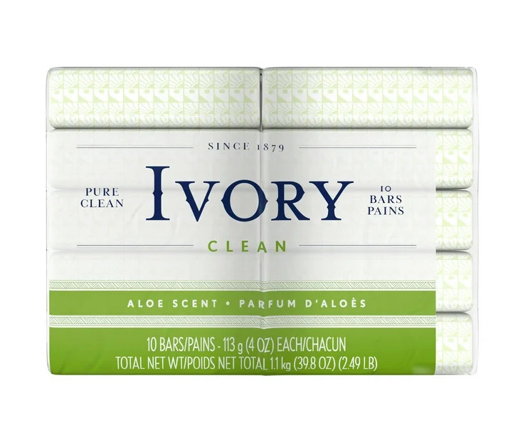 Ivory Bar Soap, Aloe Scent 4.0 Oz, 10 Count