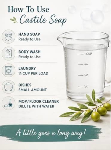 Pure Castile Soap Liquid Organic, Certified Palm 64 Fl Oz (Pack of 1) Unscented