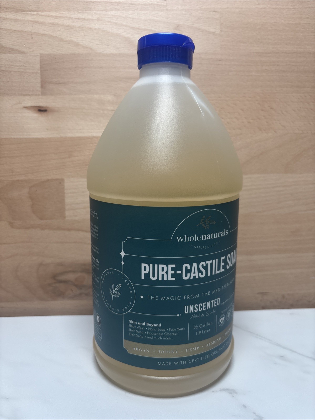 WholeNaturals Pure Castile Soap Liquid Unscented 64 Fl Oz