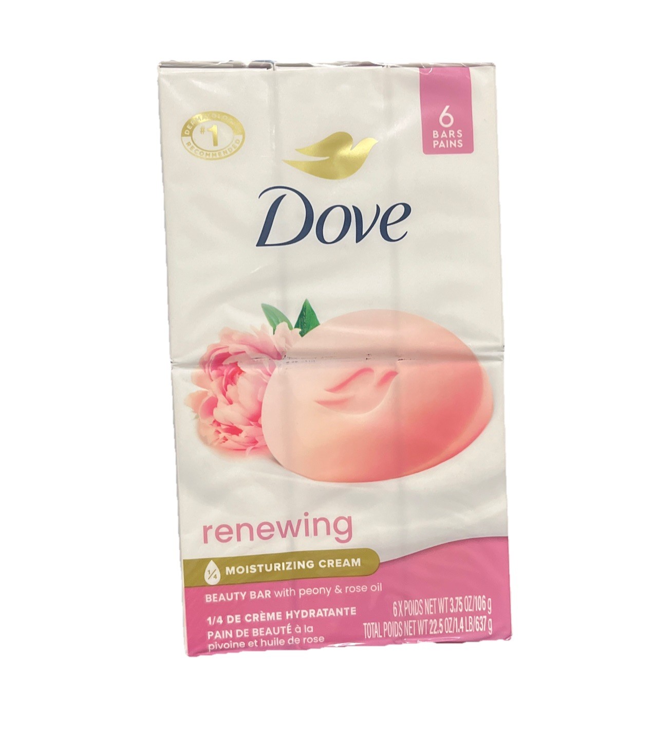 Dove Bar – 6 x 3.75 oz – Peony & Rose Oil – 6 count
