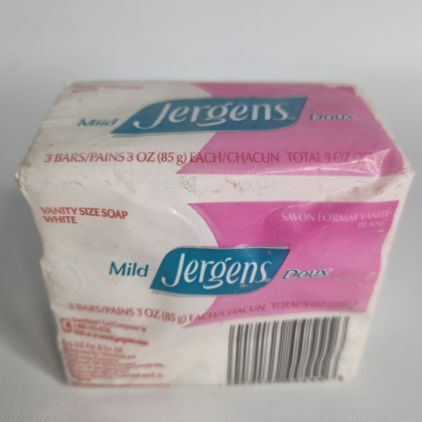 NOS 3 Bars VTG JERGENS MILD WHITE VANITY SIZE SOAP UNOPENED PKGS