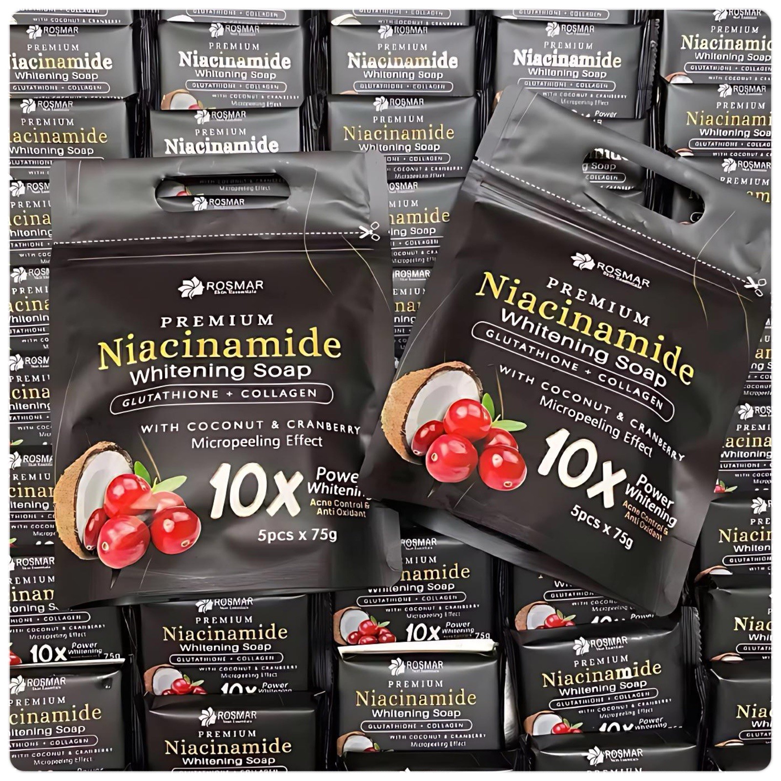 Rosmar Premium Niacinamide Glutathione + Collagen Whitening Soap 5pcs X 75g