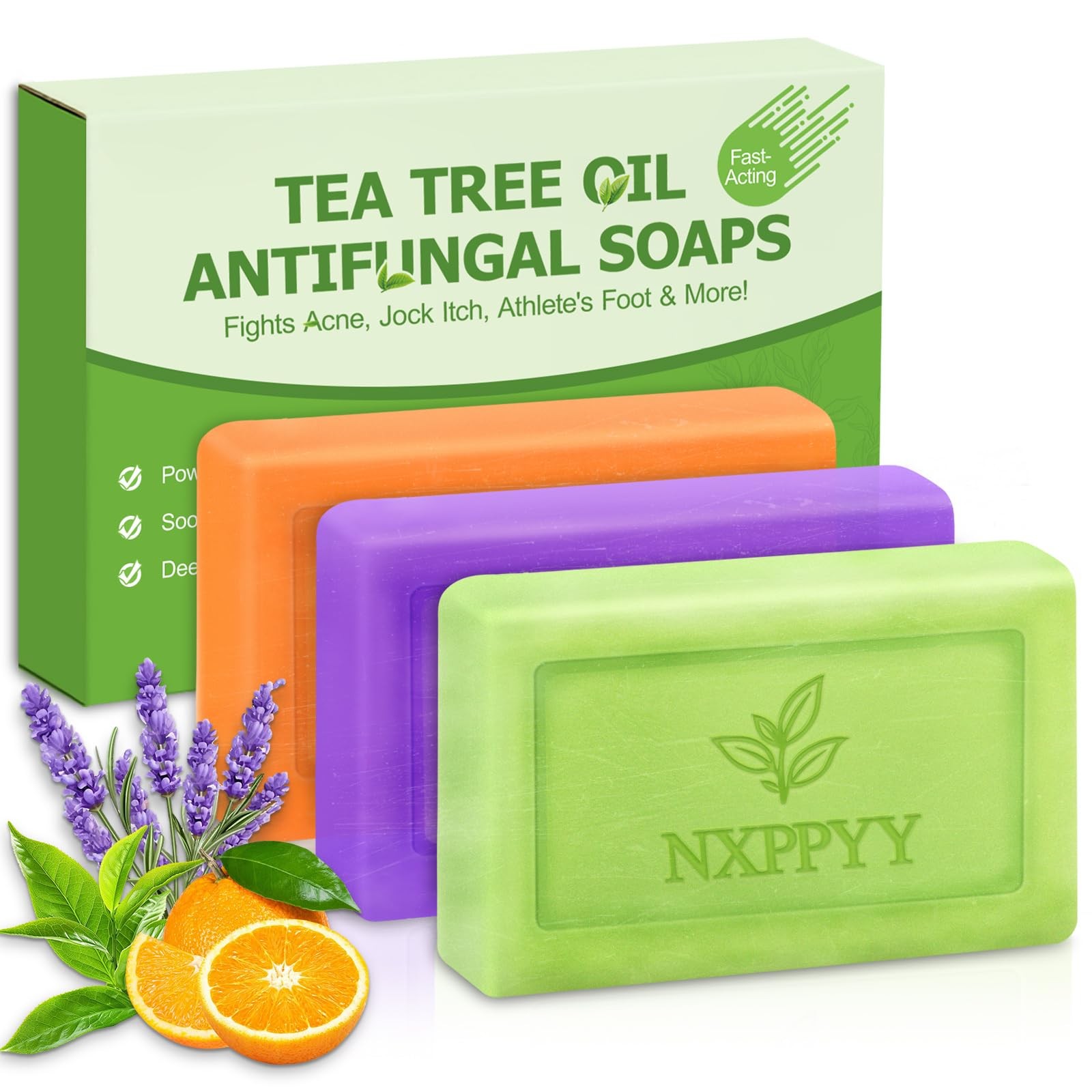 NXPPYY Antifungal Soap-Antibacterial Soap Bar with Tea 2.8 Ounce (Pack of 3)