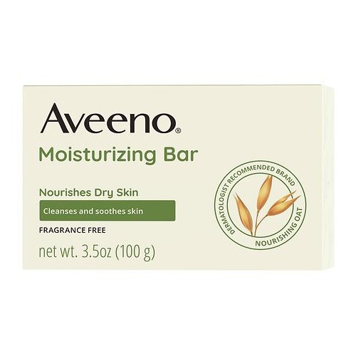 Aveeno Moisturizing Bar Soap Dry Skin Fragrance Free Gentle Clean Formula 3.5oz